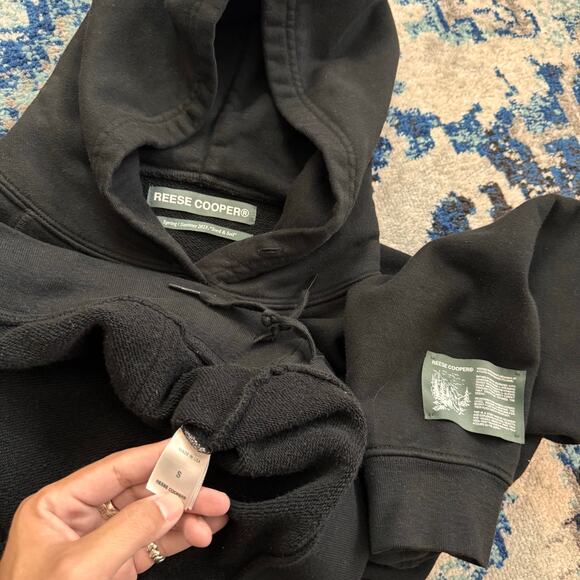 Reese Cooper Boxy Hoodie Black Sz Small Made in USA - Picture 2 of 5